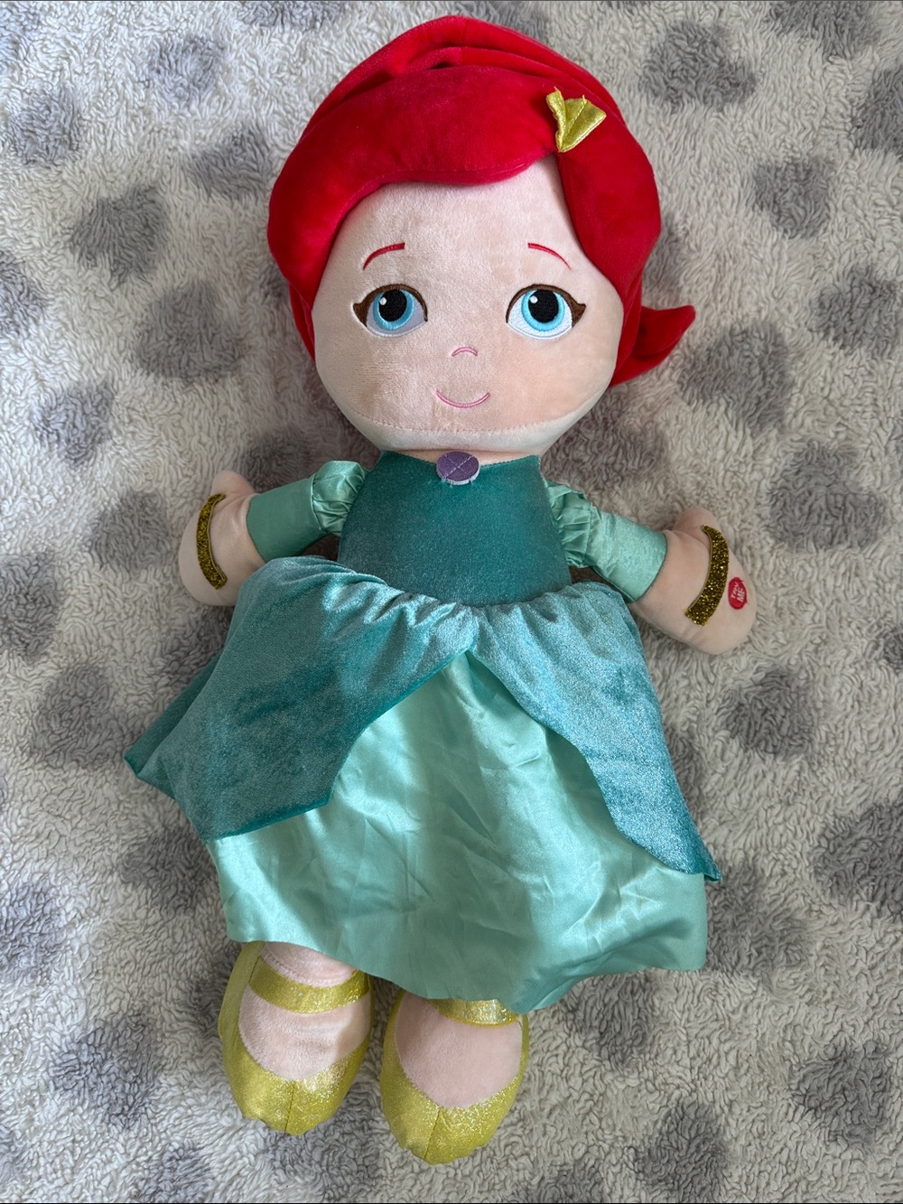 Ariel little mermaid Princess Doll in Teal and Red - Soft Kids Toy